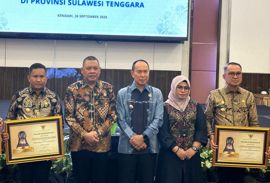 Pemerintah Kabupaten Muna Barat mendapat penghargaan Paritrana Award 2025 dari BPJS Ketenagakerjaan. (FOTO:ISTIMEWA)